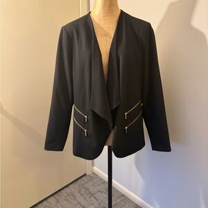 Calvin Klein Black Blazer with Gold Zippers